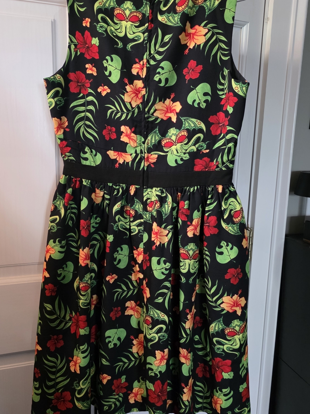 Sourpuss Black Tropical Cthulhu Floral Fit & Flare Scuba Dress - Picture 6 of 7
